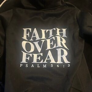 SHEIN Black Faith Over Fear Hoodie